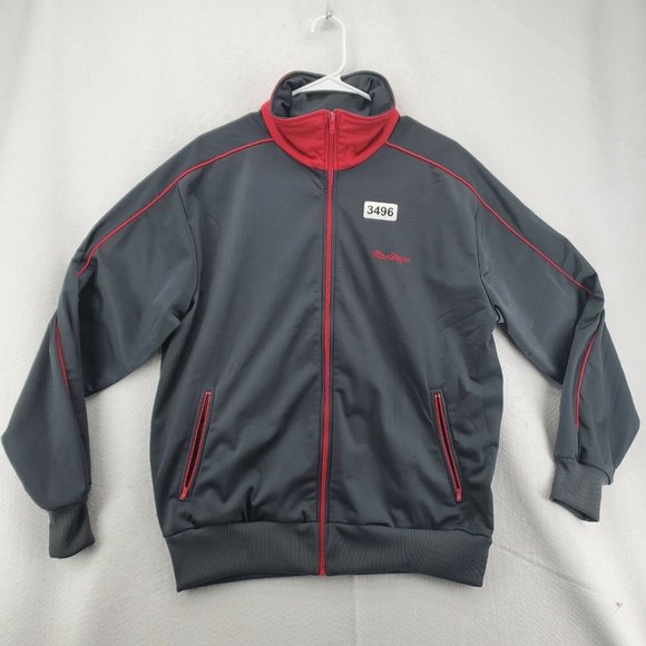 MacGregor Jacket Men's Long Sleeve Full Zip High Neck Zippered Pockets Gray Lg - Picture 12 of 12